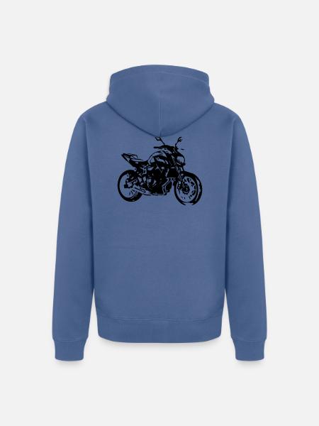 motorcycle roadster - Unisex Premium Organic Zip Hoodie - stone blue