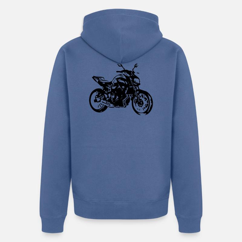 Motorrad Roadster - Unisex Premium Bio Zip Hoodie - Taubenblau