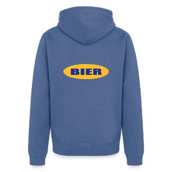 bier - Veste à capuche bio Premium Unisexe - bleu pigeon - Dos - Nico (187cm)