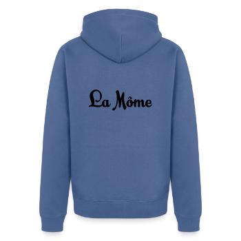 lamome - Veste à capuche bio Premium Unisexe - bleu pigeon - Dos - Nico (187cm)