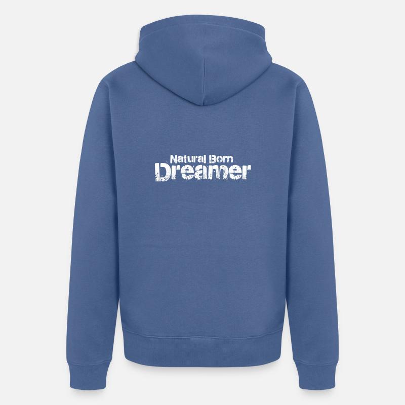 Geborener Träumer - Unisex Premium Bio Zip Hoodie - Taubenblau