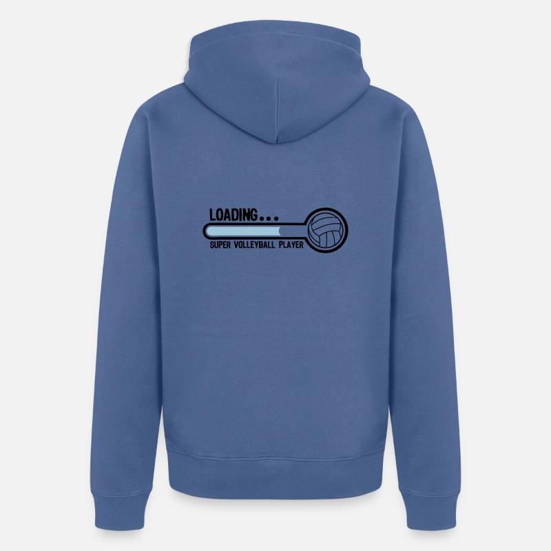 volleyball loading super player - Veste à capuche bio Premium Unisexe - bleu pigeon