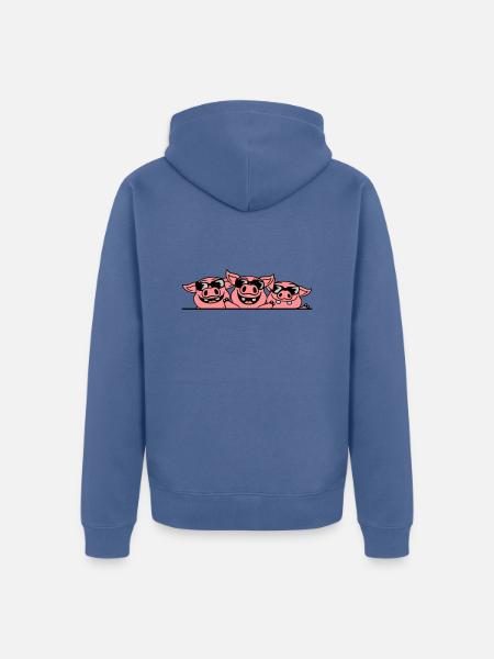 Crew Sunglasses Cool Pigs - Unisex Premium Organic Zip Hoodie - stone blue
