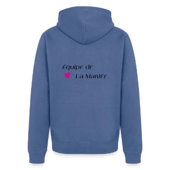 Équipe de la mariée - Veste à capuche bio Premium Unisexe - bleu pigeon - Dos - Nico (187cm)