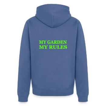 Jardin - Veste à capuche bio Premium Unisexe - bleu pigeon - Dos - Nico (187cm)