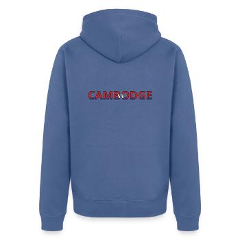 Drapeau Cambodge - Veste à capuche bio Premium Unisexe - bleu pigeon - Dos - Nico (187cm)