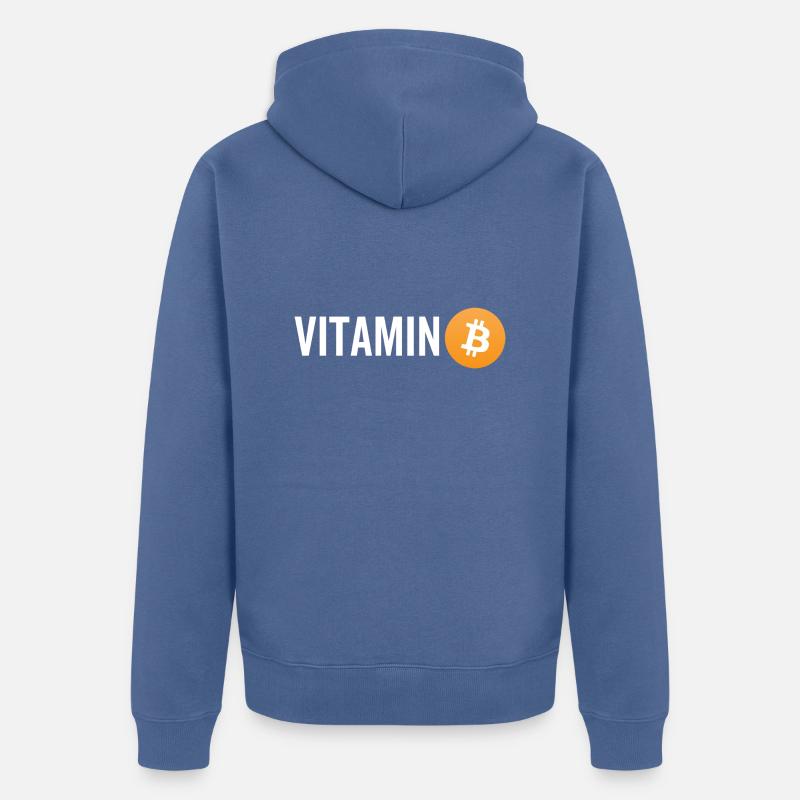 Vitamine Bitcoin - Veste à capuche bio Premium Unisexe - bleu pigeon