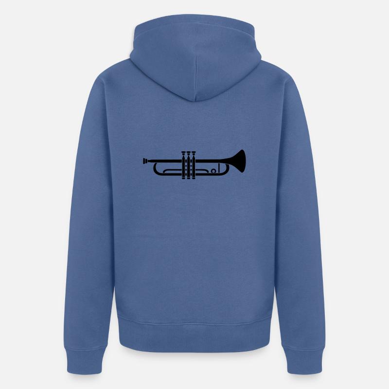 Instrument Musique Trompette - Veste à capuche bio Premium Unisexe - bleu pigeon