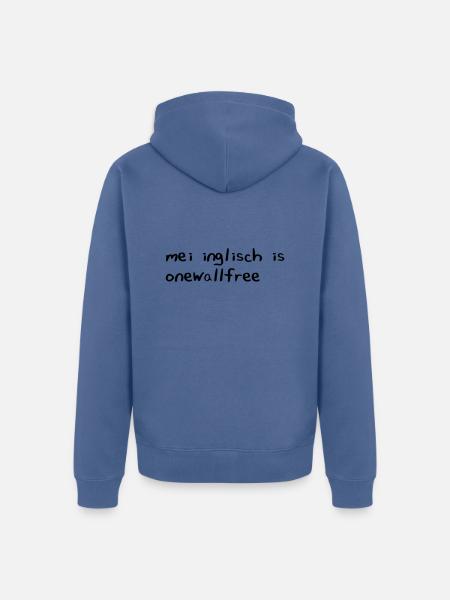 mei inglisch - Unisex Premium Bio Zip Hoodie - Taubenblau