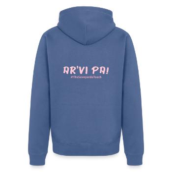 Ar vi pa !! - Veste à capuche bio Premium Unisexe - bleu pigeon - Dos - Nico (187cm)