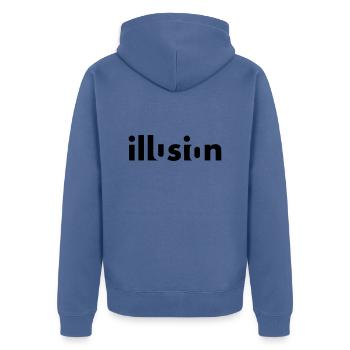 Illusion - Veste à capuche bio Premium Unisexe - bleu pigeon - Dos - Nico (187cm)