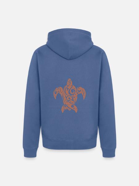 Meeresschildkröte, Meeresschildkröte Tattoo - Unisex Premium Bio Zip Hoodie - Taubenblau