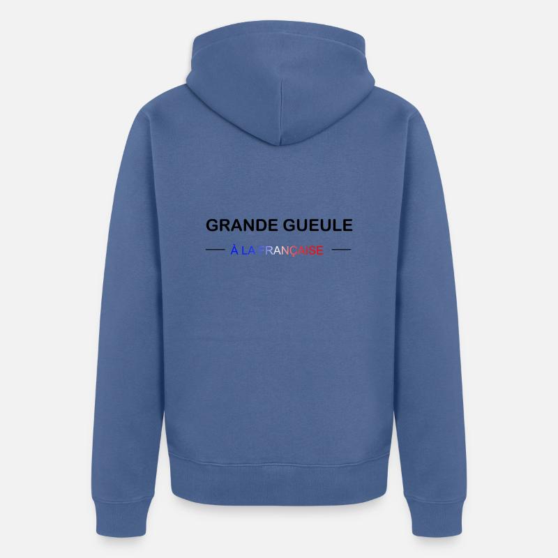 Grande gueule à la française - Veste à capuche bio Premium Unisexe - bleu pigeon