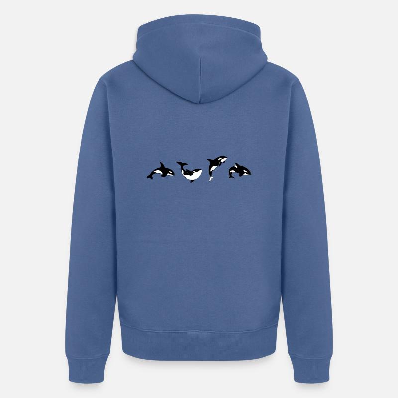 Orca Positions - Geschenkidee - Unisex Premium Bio Zip Hoodie - Taubenblau