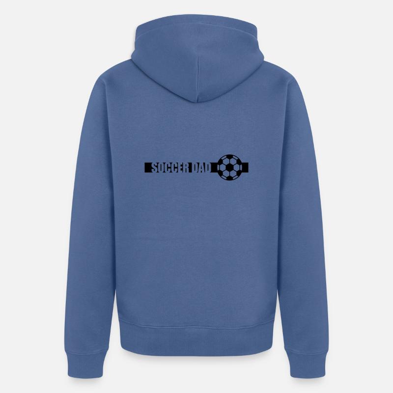 Stripe Soccer Dad Logo - Veste à capuche bio Premium Unisexe - bleu pigeon