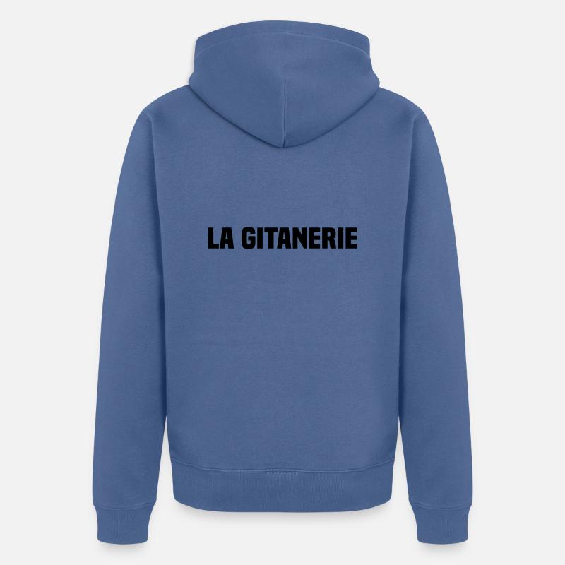 La Gitanerie - Veste à capuche bio Premium Unisexe - bleu pigeon