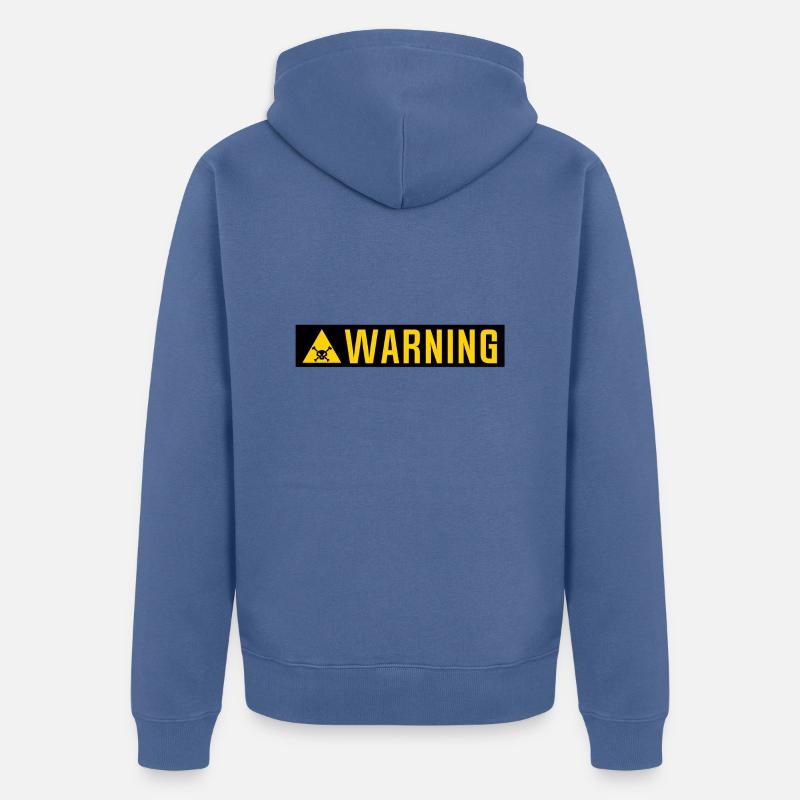 Warning-Panel Tod Kopf Dreiecksplatte - Unisex Premium Bio Zip Hoodie - Taubenblau