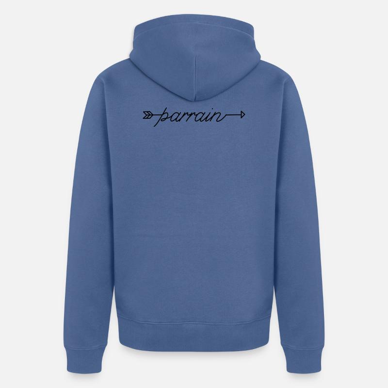 Parrain fleche - Veste à capuche bio Premium Unisexe - bleu pigeon