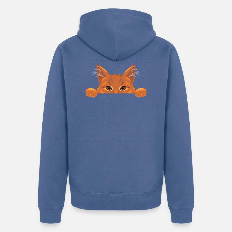 Chat au gingembre - Veste à capuche bio Premium Unisexe - bleu pigeon