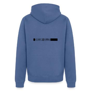 dream killer Pessimisten Zitat - Unisex Premium Bio Zip Hoodie - Taubenblau - Hinten - Nico (187cm)