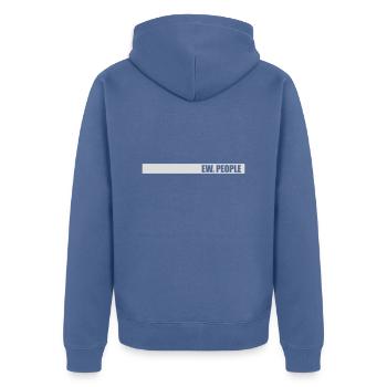 ew people lustiges Zitat - Unisex Premium Bio Zip Hoodie - Taubenblau - Hinten - Nico (187cm)