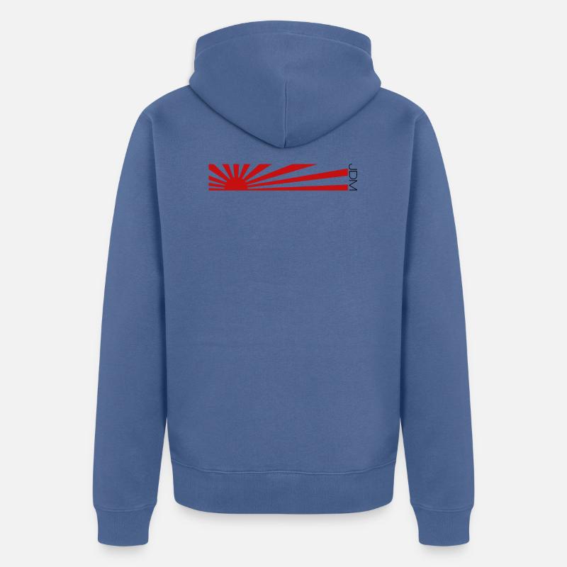 Conception de drapeau JDM - Veste à capuche bio Premium Unisexe - bleu pigeon