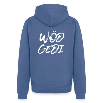 Wöd Gedi Bester Gedi sein Patenonkel fragen Taufe - Unisex Premium Bio Zip Hoodie - Taubenblau - Hinten - Nico (187cm)