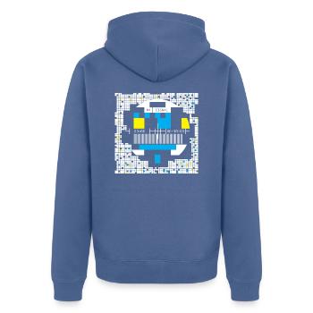 Big Bang 2 - Unisex Premium Bio Zip Hoodie - Taubenblau - Hinten - Nico (187cm)