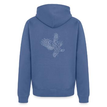 hibou - Veste à capuche bio Premium Unisexe - bleu pigeon - Dos - Nico (187cm)
