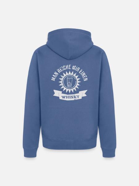 Man reiche mir einen Whisky - Unisex Premium Bio Zip Hoodie - Taubenblau