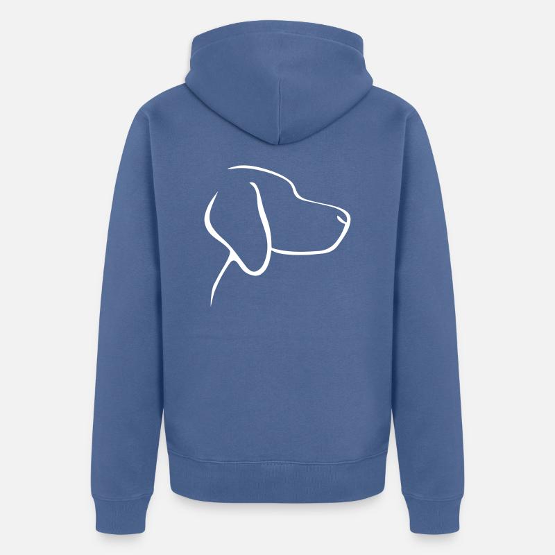 Chien - Veste à capuche bio Premium Unisexe - bleu pigeon