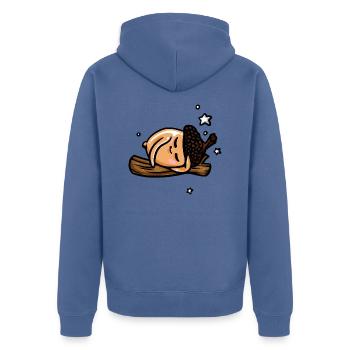 glandouille - Veste à capuche bio Premium Unisexe - bleu pigeon - Dos - Nico (187cm)