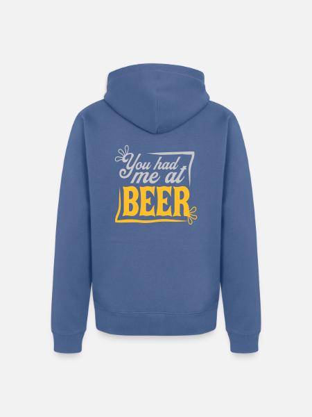Beer Saying Persuaded - Unisex Premium Organic Zip Hoodie - stone blue