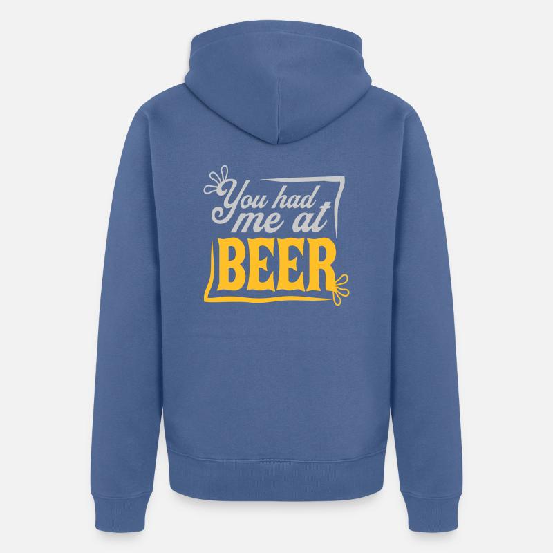La bière dit persuadée - Veste à capuche bio Premium Unisexe - bleu pigeon