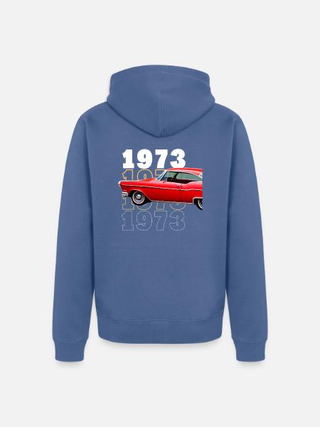 Baujahr 1973 Auto - Unisex Premium Bio Zip Hoodie - Taubenblau