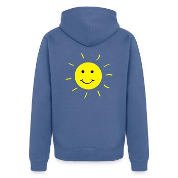 Fröhliche Sonne - Veste à capuche bio Premium Unisexe - bleu pigeon - Dos - Nico (187cm)