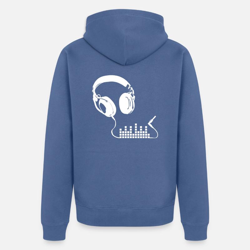 Kopfhörer Trippy Glitch Equalizer - Unisex Premium Bio Zip Hoodie - Taubenblau