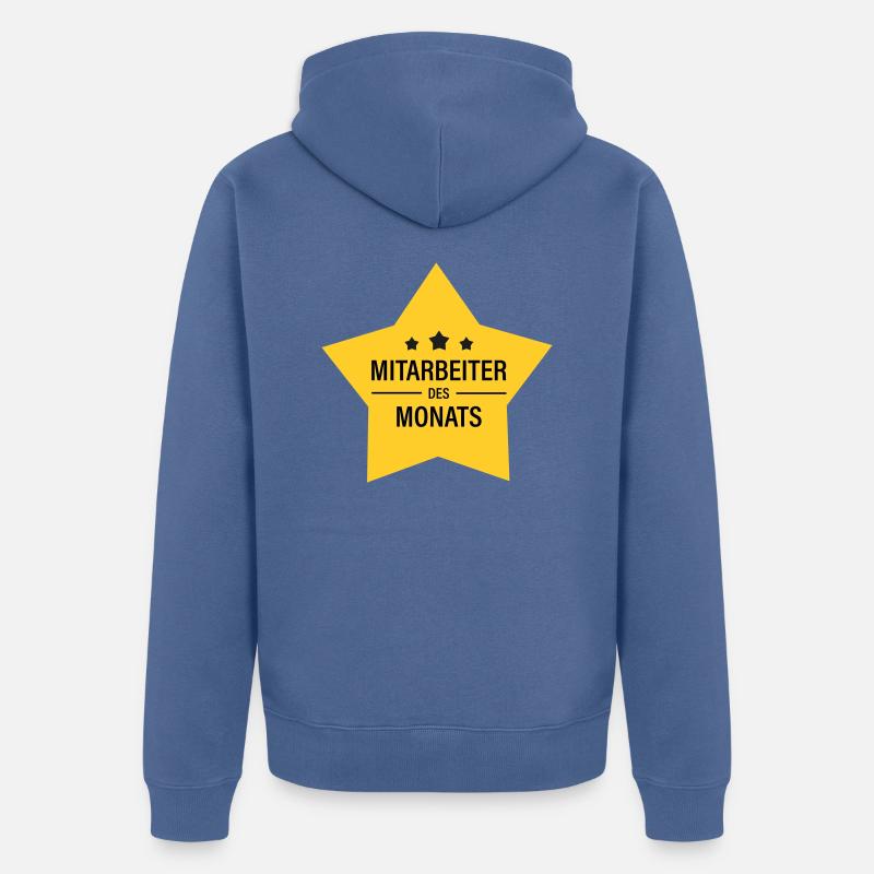 Mitarbeiter des Monats - Unisex Premium Bio Zip Hoodie - Taubenblau