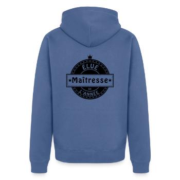 elue maitresse - Veste à capuche bio Premium Unisexe - bleu pigeon - Dos - Nico (187cm)