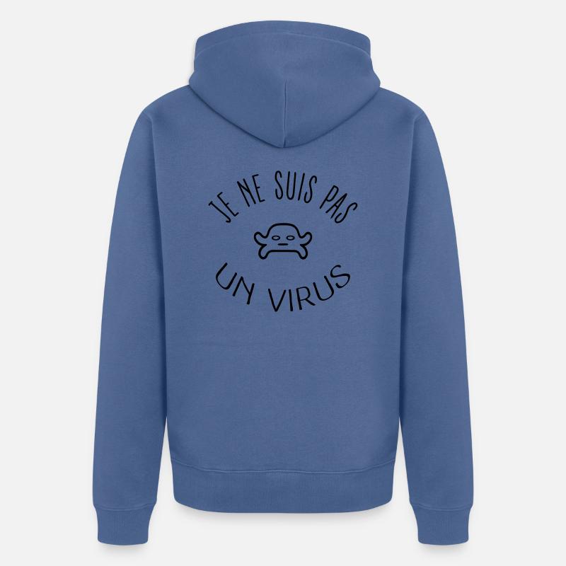 Ich bin kein Virus - Unisex Premium Bio Zip Hoodie - Taubenblau