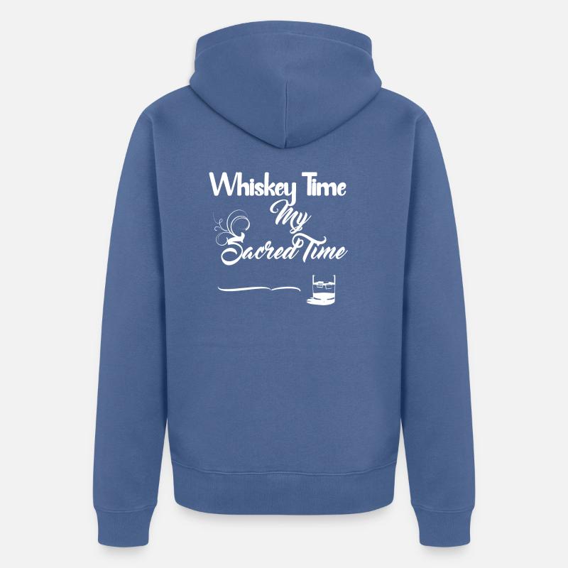 Whisky Time Design - Veste à capuche bio Premium Unisexe - bleu pigeon