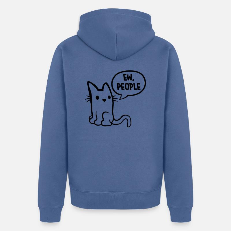 Blague chat ew personnes - Veste à capuche bio Premium Unisexe - bleu pigeon