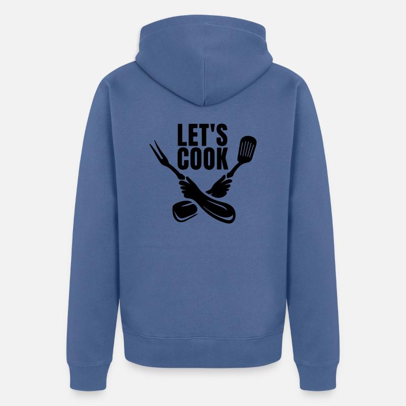 cuisinons - Veste à capuche bio Premium Unisexe - bleu pigeon