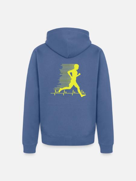 Jogging Man - Unisex Premium Bio Zip Hoodie - Taubenblau