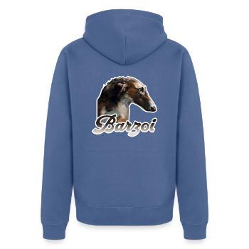 barzoi Barzoï lévrier russe - Veste à capuche bio Premium Unisexe - bleu pigeon - Dos - Nico (187cm)