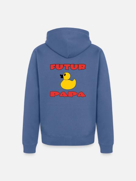 FUTURO PAPÀ - Felpa con cappuccio ecologica premium unisex - grigio-azzurro