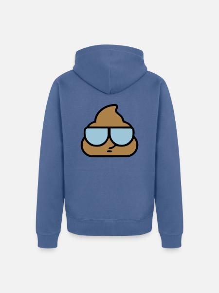 Emoji poop cool glasses - Unisex Premium Organic Zip Hoodie - stone blue