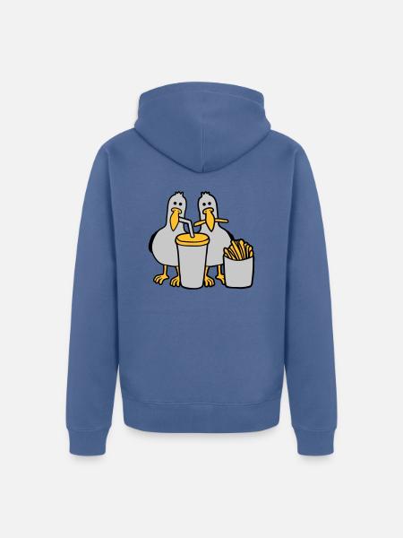 Fast food stolen seagulls - Unisex Premium Organic Zip Hoodie - stone blue