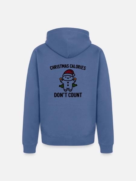 Weihnachtskalorien zählen nicht - Unisex Premium Bio Zip Hoodie - Taubenblau