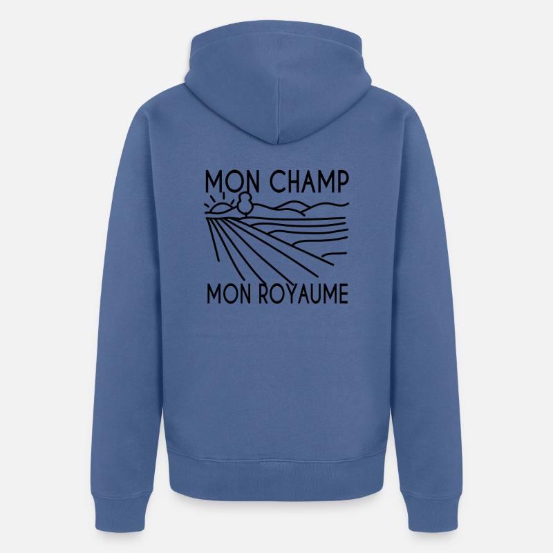 Mon champ mon royaume - Veste à capuche bio Premium Unisexe - bleu pigeon